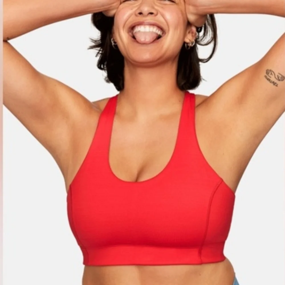 Outdoor Voices Doing Things Bra In Red Size S